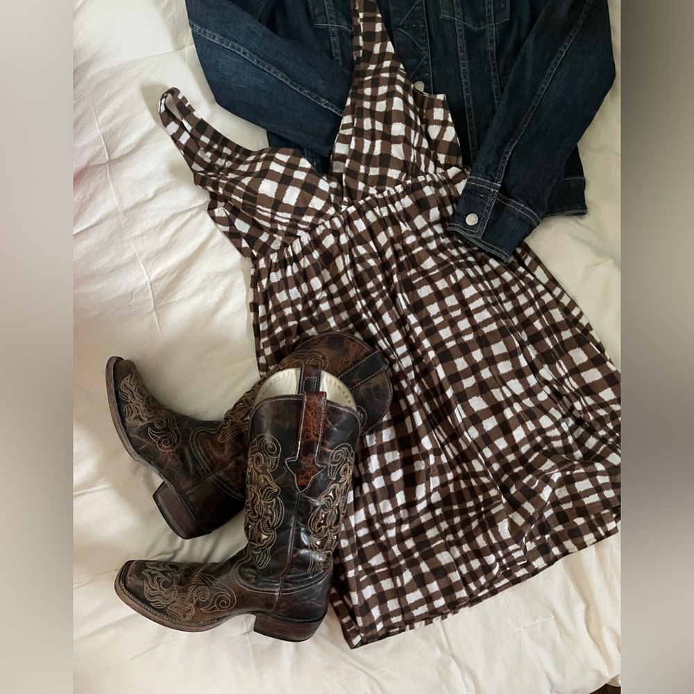 OLD NAVY Chic Brown Plaid Dress~M